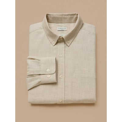 Chemise flanelle unie  - coupe contemporaine CYRILLUS