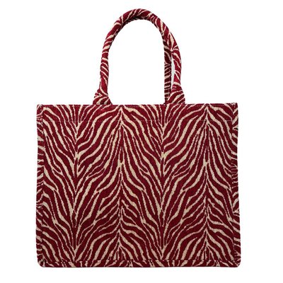 Grand sac cabas rigide en velours tissé ZEBRA OH MY BAG