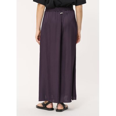 Pantalon jupe culotte prune en satin rayé HUMILITY