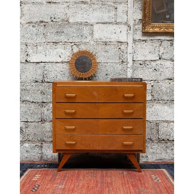 Grande commode aux pieds compas Olga N°670 - Bon état DEBONGOUT