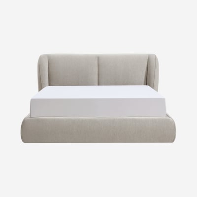 Lit coffre en tissu bouclette courte MALO HABITAT