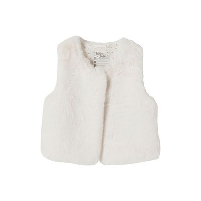 Gilet fourrure blanche top