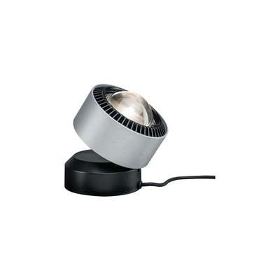 Lampe À Poser Gradateur Aldan Aluminium Noir Et Argent PAULMANN