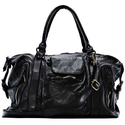 Sac à main en cuir souple vintage italien MISS MY Noir OH MY BAG