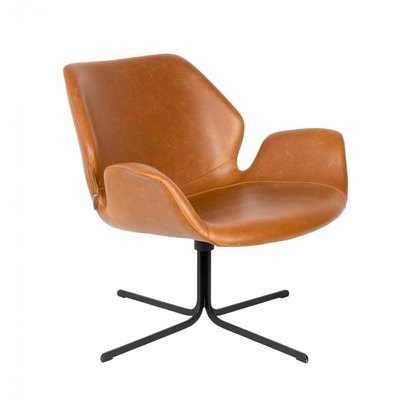 Fauteuil rotatif en simili cuir - NIKKI ZUIVER