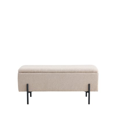 Banc coffre en tissu bouclette et métal L95cm- WATFORD HOUSE NORDIC