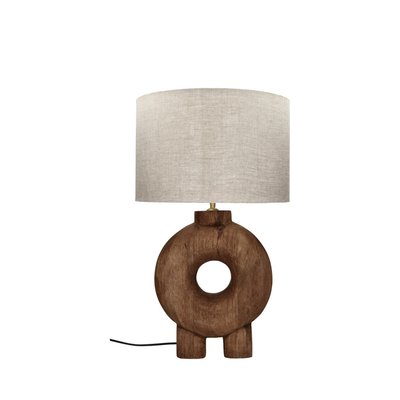 Lampe à poser en bois de manguier ø38cm - LAMPEDUSA POMAX