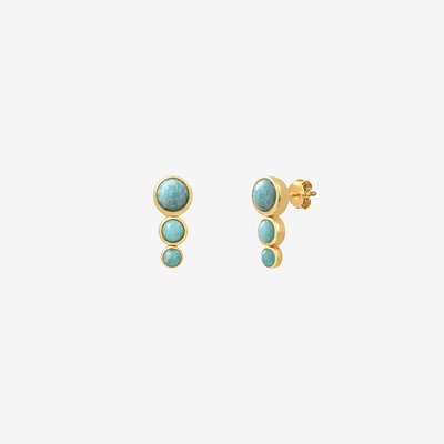 Boucles d'oreilles dorées amazonite - andrea CAROLINE NAJMAN