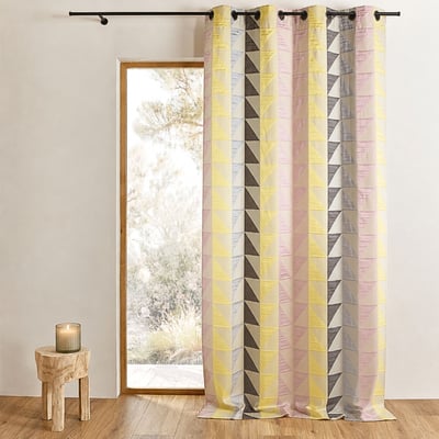 Rideau jacquard obscurcissant à imprimés triangulaires HOME MAISON