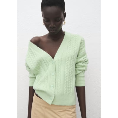Cardigan maille tressée MANGO