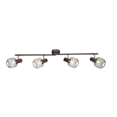 Plafonnier rampe 4 spots en métal design industriel AKIN GLOBO LIGHTING