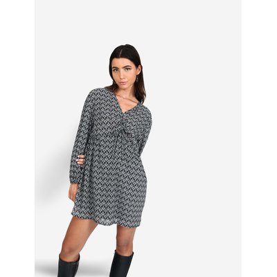 Robe courte imprimée à manches longues THE-ARE