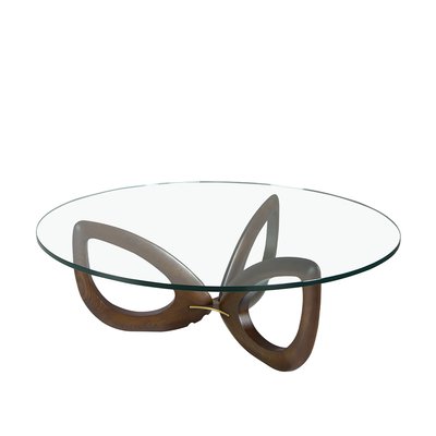 Table basse en bois de noyer et verre ANGEL CERDA