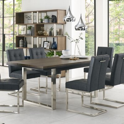 Table de repas extensible chêne brun et métal RIMINI PIER IMPORT
