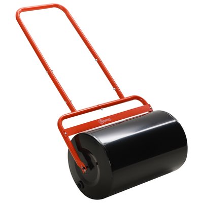 Rouleau à gazon jardin en acier avec poignée rouge noir OUTSUNNY