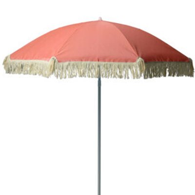 Parasol de plage rose avec frange diamètre 176cm WADIGA
