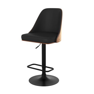 Chaise de bar réglable et pivotante en bois et PU 56/77 cm (à l'unité) - GEORGES RENDEZ-VOUS DÉCO