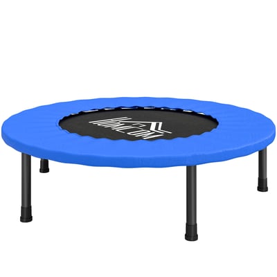 Mini trampoline de Fitness dia. 81cm max. 100Kg noir bleu HOMCOM