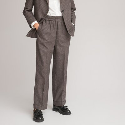 Pantalon large à carreaux, laine mélangée LA REDOUTE COLLECTIONS