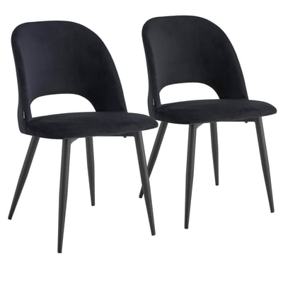 Lot de 2 chaises en acier et velours, LOU OVIALA