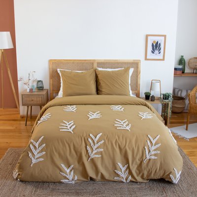 Parure de lit coton lavé tuftée feuilles COTE DECO