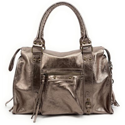 Sac à main en cuir brillant SANDSTORM Champagne OH MY BAG