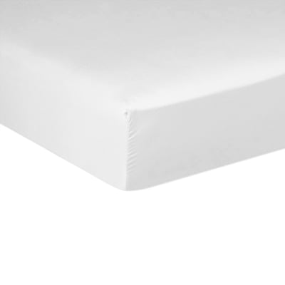 Drap housse 140x190 + 28 cm Microfibre Lavée Blanc EDEN