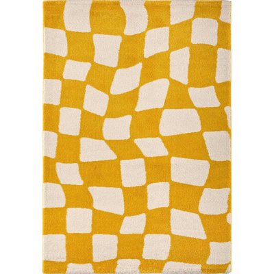 Tapis intérieur à poils longs Swing 383 jaune 200 x 280 cm JARDINDECO