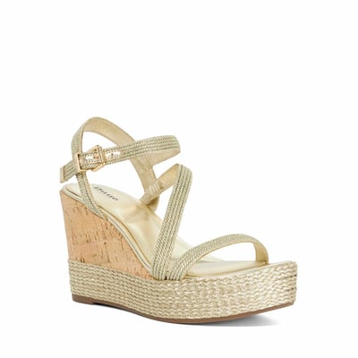 KODAGold Cork Wedge Sandals - DUNE LONDON
