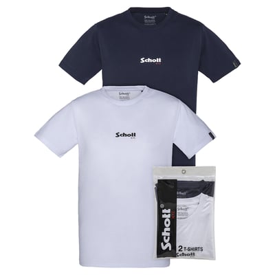 Lot De 2 T-shirt Col Rond Logo Schott SCHOTT