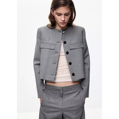 Veste droite avec poches à rabat MANGO