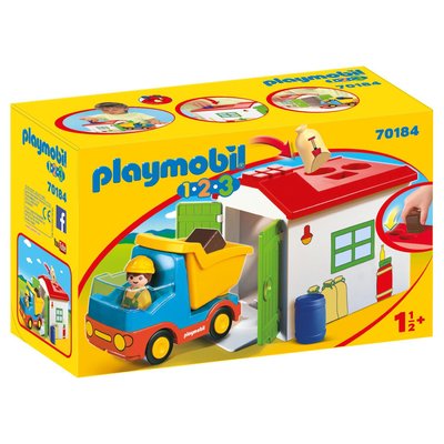 1.2.3 - Ouvrier avec camion et garage PLAYMOBIL