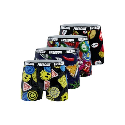 Lot de 4 Boxers microfibre FREEGUN