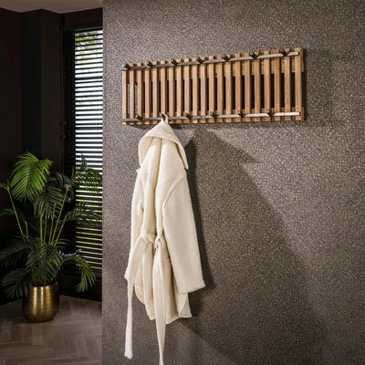 Portemanteau mural rainuré en bois de manguier 13 accroches DELHI PIER IMPORT