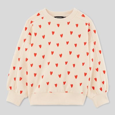 Sweat imprimé coeurs contenant du coton BIO MONOPRIX