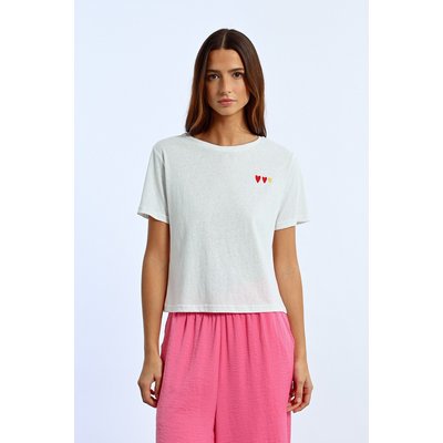 T-shirt droit, motif cœur LILI SIDONIO