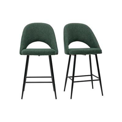 Tabourets de bar en tissu velours côtelé vert kaki H65 cm (lot de 2) COSETTE MILIBOO