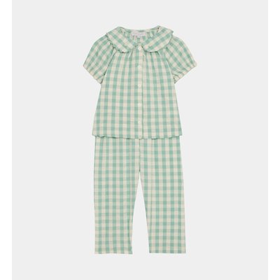 Ensemble Chemisette Pantalon Aflou Bis Vichy Coton Bio CADET ROUSSELLE