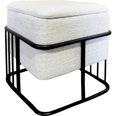 pouf carré naturel avec rangement structure métal élégante RECOLLECTION