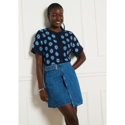 Jupe portefeuille en denim LOLALIZA