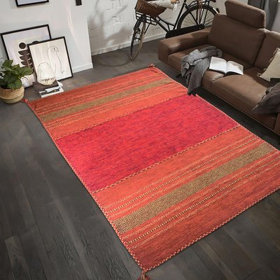 Tapis kilim fait main en coton motif ethnique TIVE UN AMOUR DE TAPIS