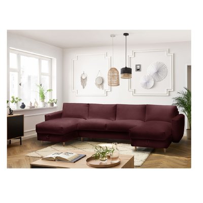 Canapé panoramique convertible 7 places en tissu bouclette, COCOONE BOBOCHIC