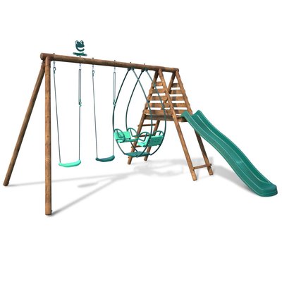 Portique bois vis à vis et toboggan NARCISSE SOULET