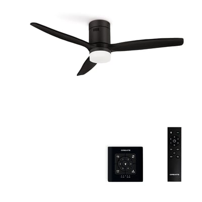 Ventilateur de plafond 40W avec lumière et contrôleur mural WIND CALM NATURAL WOOD CREATE