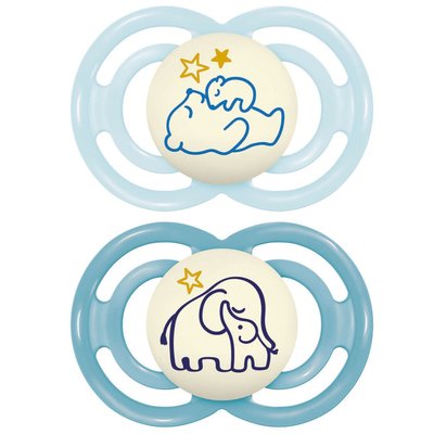 Lot de 2 sucettes Perfect nuit tendance 6 mois+ MAM
