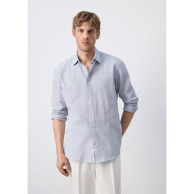 Chemise seersucker texturée à rayures MANGO MAN