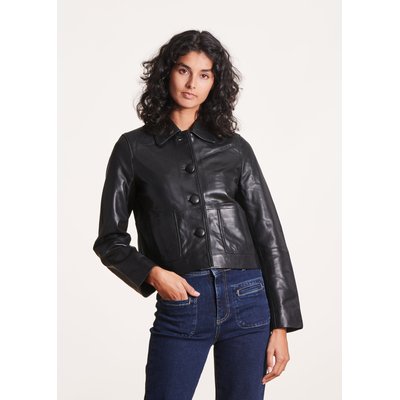Blouson court en cuir LA FEE MARABOUTEE