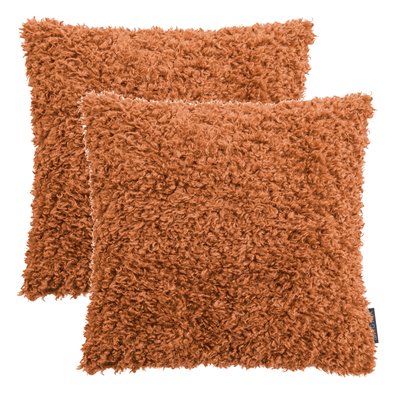 Lot de 2 housses de coussin imitation laine POODLE MAGMA HEIMTEX