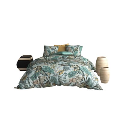 Housse de couette +  taies Collection Feuille de cancun EDEN