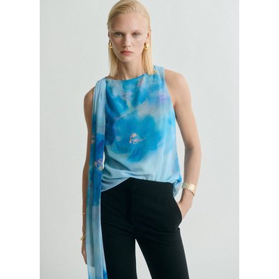 Blouse imprimé floral à nœud MANGO